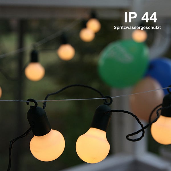 LED Lichterkette aus Hanfseil mit Batteriebetrieb