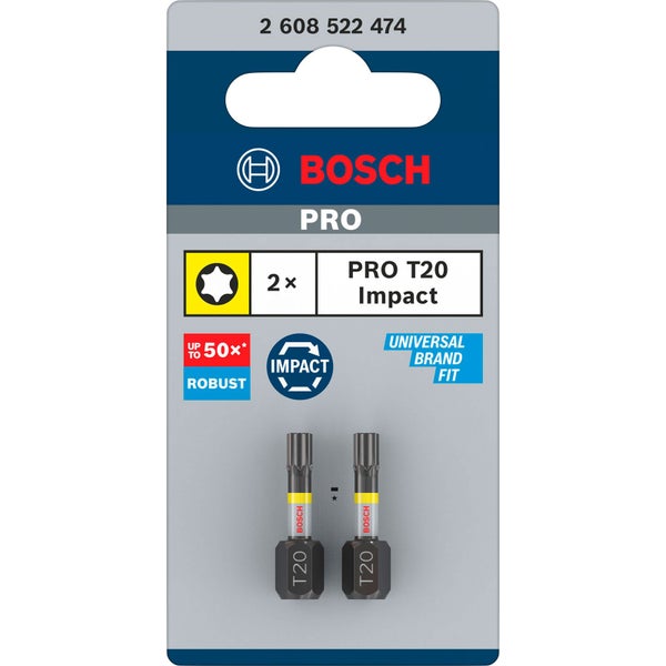 Bosch PRO Torx Impact Bit T20 25 mm 2-tlg. - 2608522474