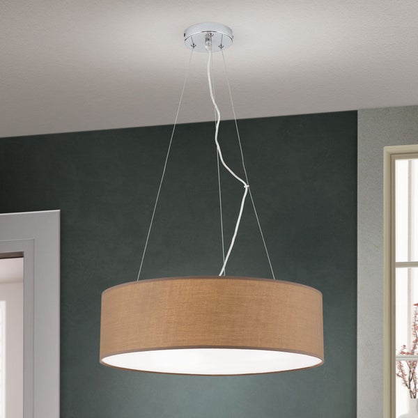 Hängeleuchte Stoff 50cm braun