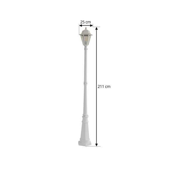 Lindby Mastleuchte außen (Laterne) Edana (spritzwassergeschützt (Modern) in Weiß aus Aluminium (1 flammig, E27) - Kandelaber Außenleuchte