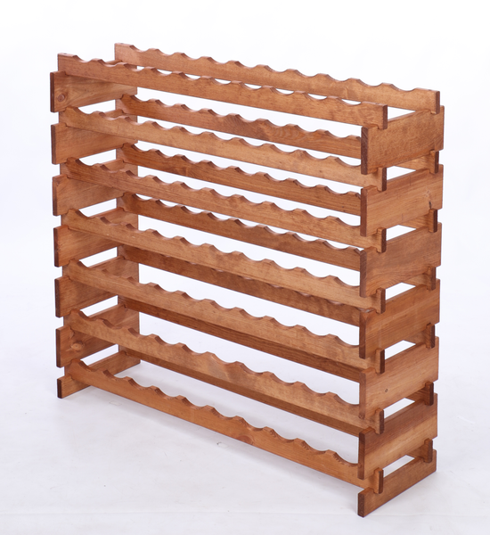 Weinregal VINOTECA FLEX PRO HxBxT 93x103x28cm 70 Flaschen auf 7 Ebene Massives Kiefernholz Braun geölt
