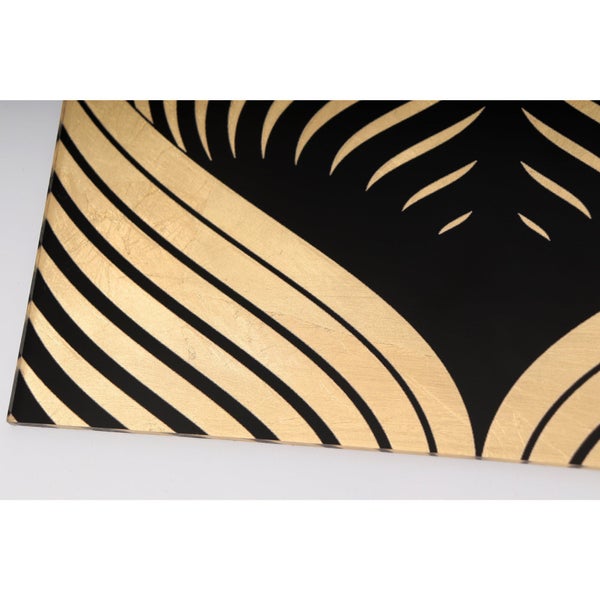 Blattgoldbild | Abstrakt | Kunst | Wandbild mit Blattgold Applikationen| Handarbeit | Deko | P1779774_GOLD, Format: 70x70cm