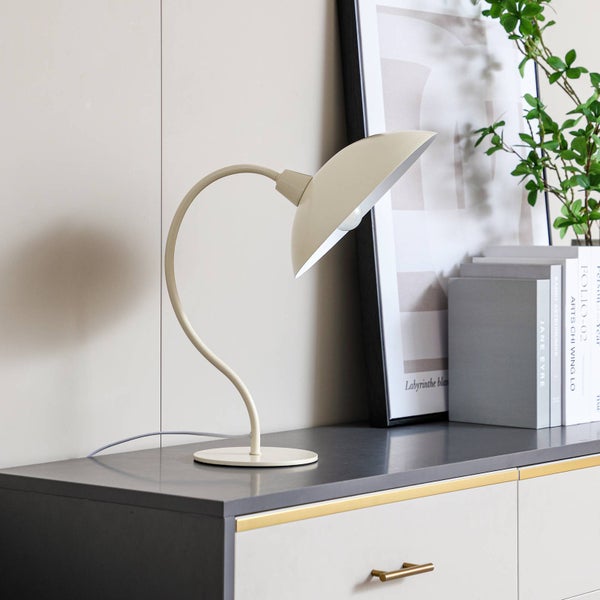 Lucande Tischlampe Arvadon (Modern) in Creme aus Metall (1 flammig, E14) - Tischleuchte Schreibtischlampe Nachttischlampe Wohnzimmerleuchte