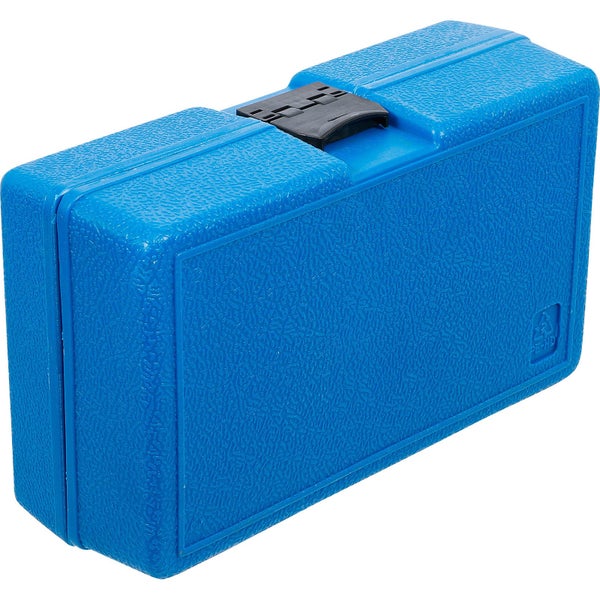 Blauer Werkzeugkoffer aus Kunststoff mit Verschluss