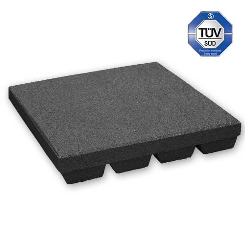 Gummifliese 75 mm – 50 x 50 cm – Grau