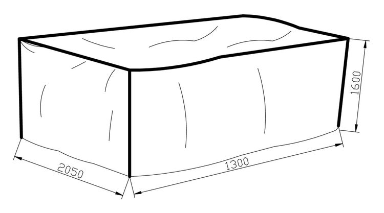 Furnco Abdeckung für gartenmöbel 205 x 130 x 160 cm grau. 205 X 130 X 160 cm
