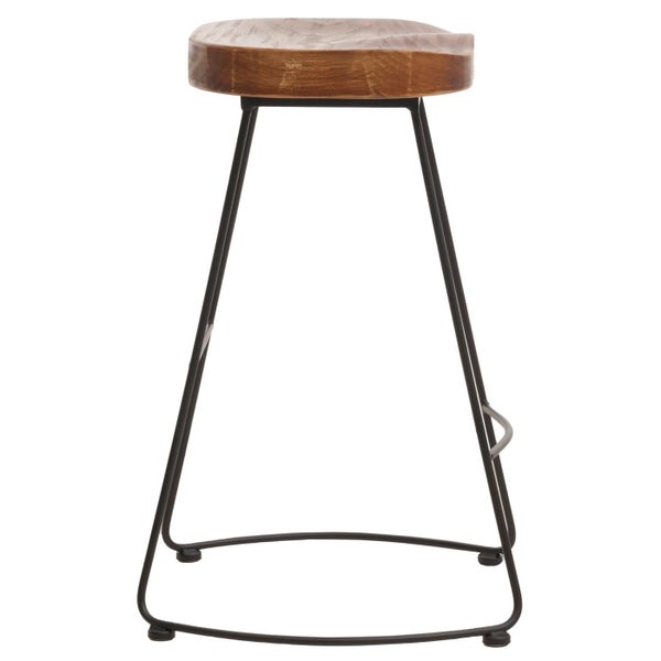 Barhocker mit Holzplatte und Metallgestell