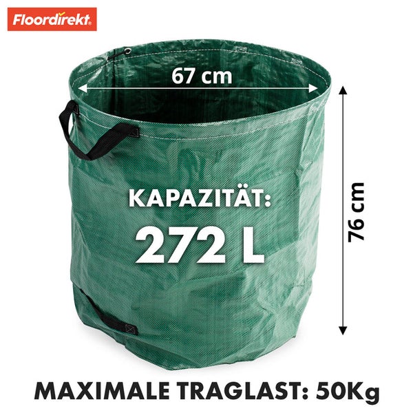 FLOORDIREKT Gartenabfallsack - im 3er Set - für Gartenabfälle - Stabil - Selbststehend & Wasserabweisend