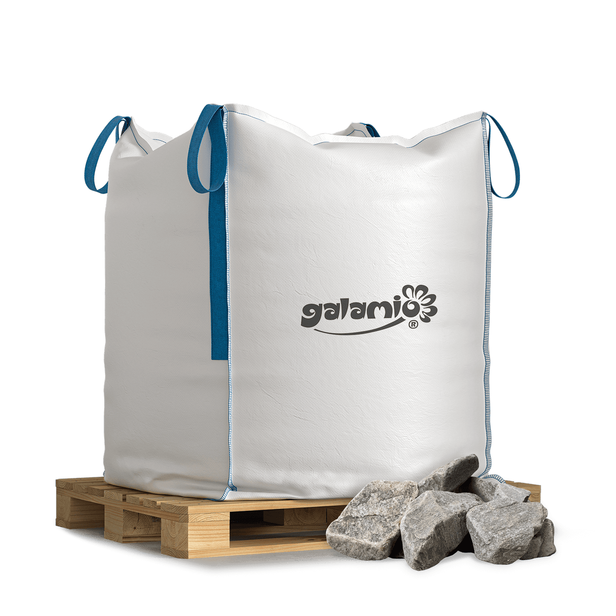 Galamio Gneis Schotter » grau &amp; getrommelt « 1000kg