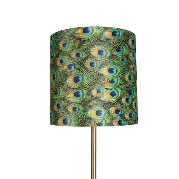 Stehlampe mit Pfauenfedermuster