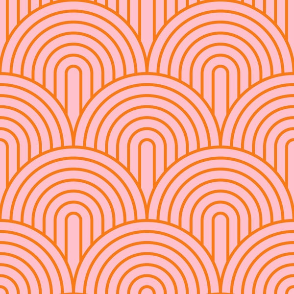 Nahtloses Muster mit sich überlappenden Halbkreisen