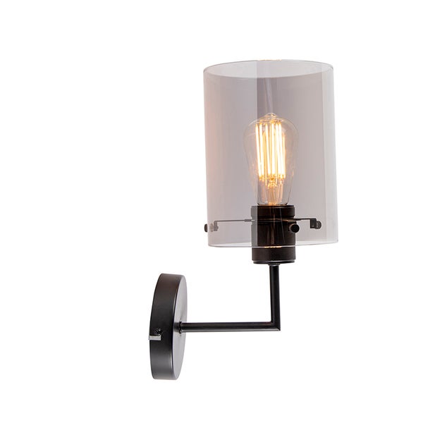 Wandleuchte mit transparentem Lampenschirm und Leuchtmittel