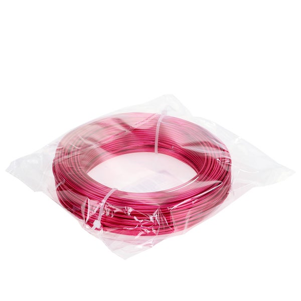 Pinkfarbener Aluminiumdraht in einer transparenten Kunststoffverpackung.