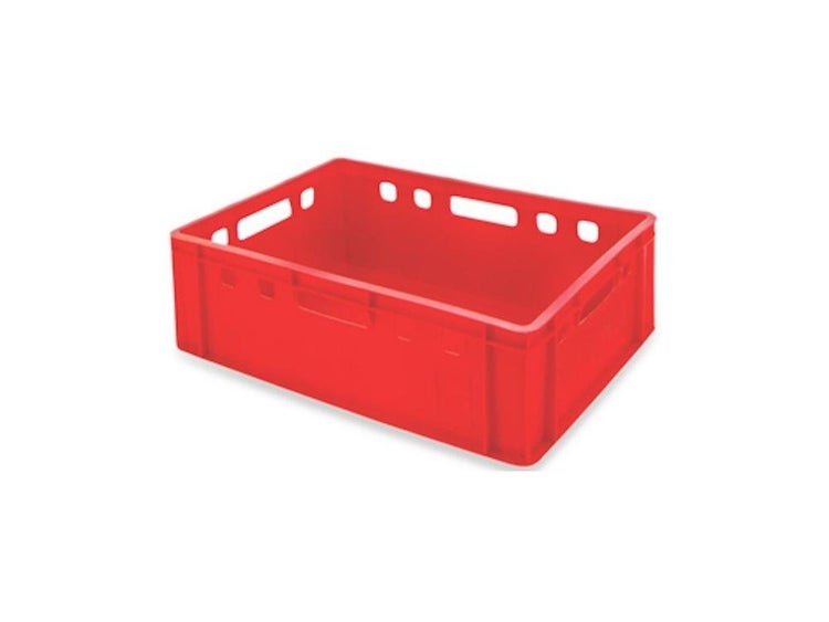 PROREGAL Eurobehälter Fleischerkasten E2 HxBxT 20 x 40 x 60 cm 41 Liter Rot Fleischerkiste Fleischkiste Metzgerkiste Fleischbehälter