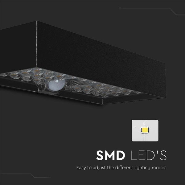 Schwarze LED-Wandleuchte mit Bewegungsmelder