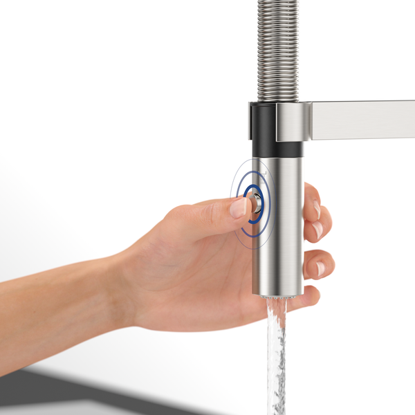 Villeroy & Boch Küchenarmatur Steel Expert 2.0, Hochdruck-Armatur, Umschaltfunktion, wassersparend, Edelstahl massiv