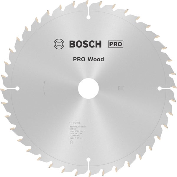 Bosch PRO Wood Kreissägeblatt 254 x 2 x 30 mm - 2608640438