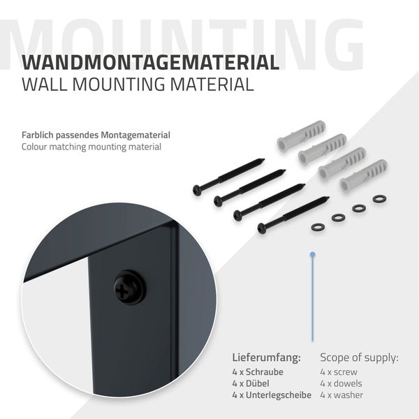 ML-Design Handtuchhalter, Stahl, 15 x 15 x 80 cm, Anthrazit, Handtuchregal, Handtuchständer, Handtuchstange, Badezimmer Wandhalterung, Gästehandtuchhalter, Vertikal oder Horizontal Wandmontage