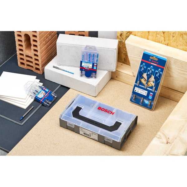 Produktaufnahmen von Bosch Bohrersets der Expert Serie, mit L-Box Mini