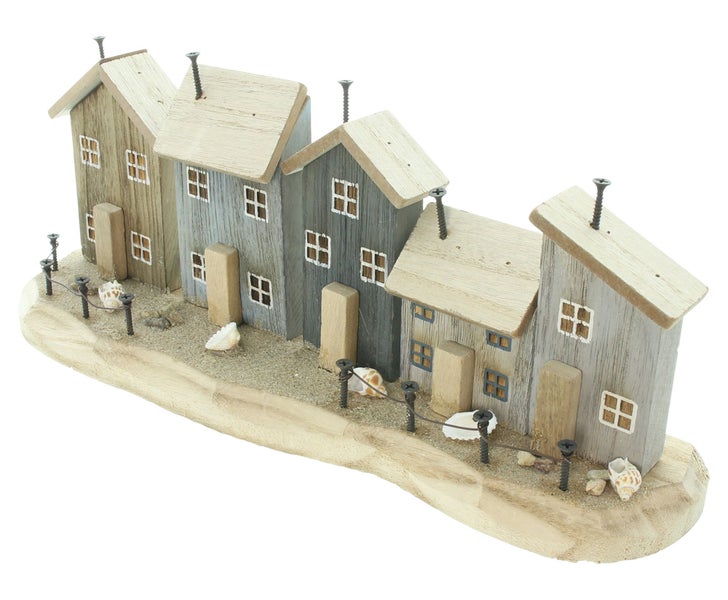 FRANK FLECHTWAREN | Dekohäuser Strandpromenade, HOLZ, 39,5 x 15 x 10,5 cm