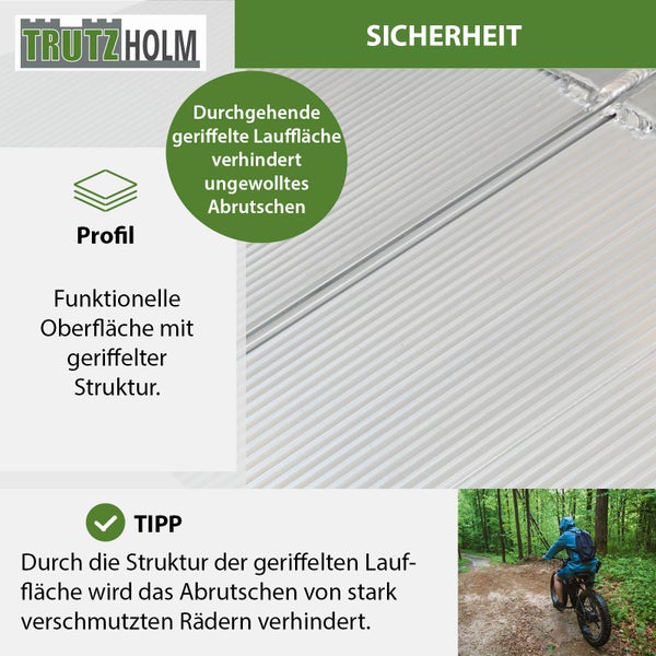 TRUTZHOLM 2 x Alu Auffahrrampe klappbar 307 cm extra lang 900 kg geriffelt Motorradrampen