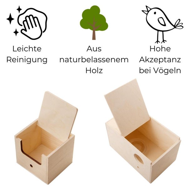 Holz Nistkasten Brutkasten mit Nistmulde Gr.3