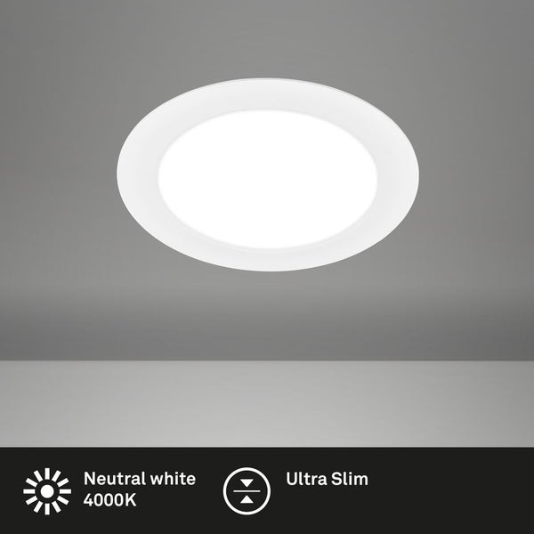 1x LED Einbaustrahler 230V LED Einbauleuchte Spots Flach Neutralweiß 22 cm