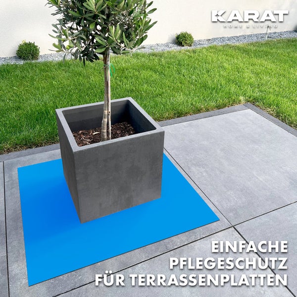 FLOORDIREKT Untersetzer Majesty  - mit abgeschrägter Kante für Blumentöpfe - Bodenschutz - Blau - 60 x 60 cm