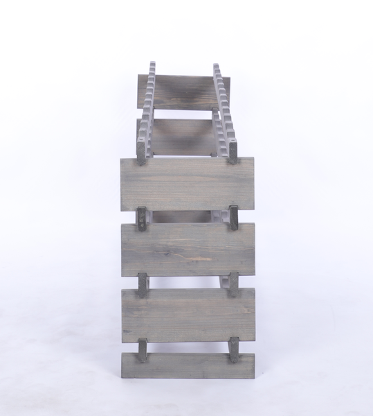 Weinregal VINOTECA FLEX PRO HxBxT 51x123x28cm 48 Flaschen auf 4 Ebenen Massives Kiefernholz Grau