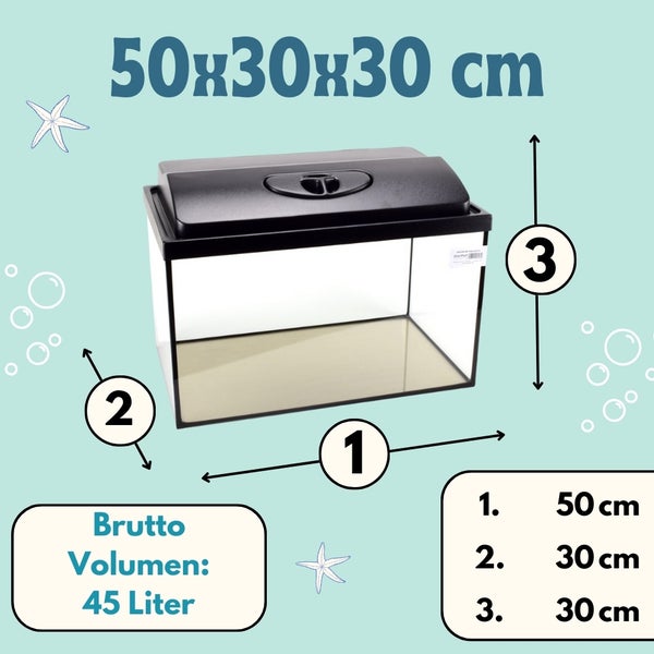 Aquarium mit den Maßen 50 x 30 x 30 Zentimeter