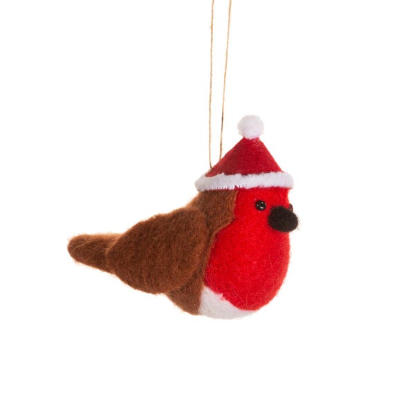 Festlicher Robin-Filz-Weihnachtshänger - Sass & Belle