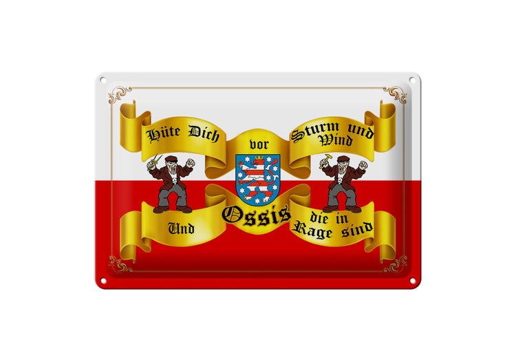 Blechschild Spruch 30x20cm hüte dich vor Sturm Wind Ossis Berlin