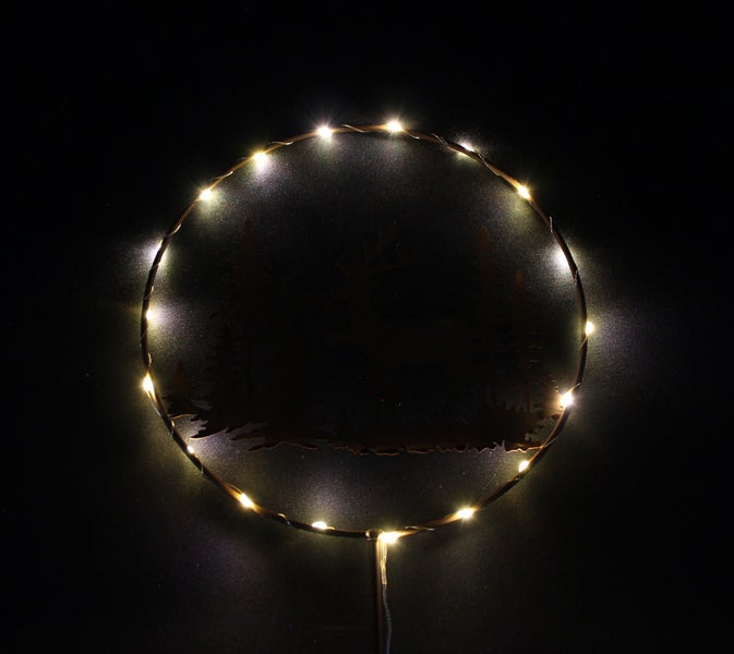 Dekorative Licht-Drahtleuchte mit Waldmotiv und LED-Beleuchtung