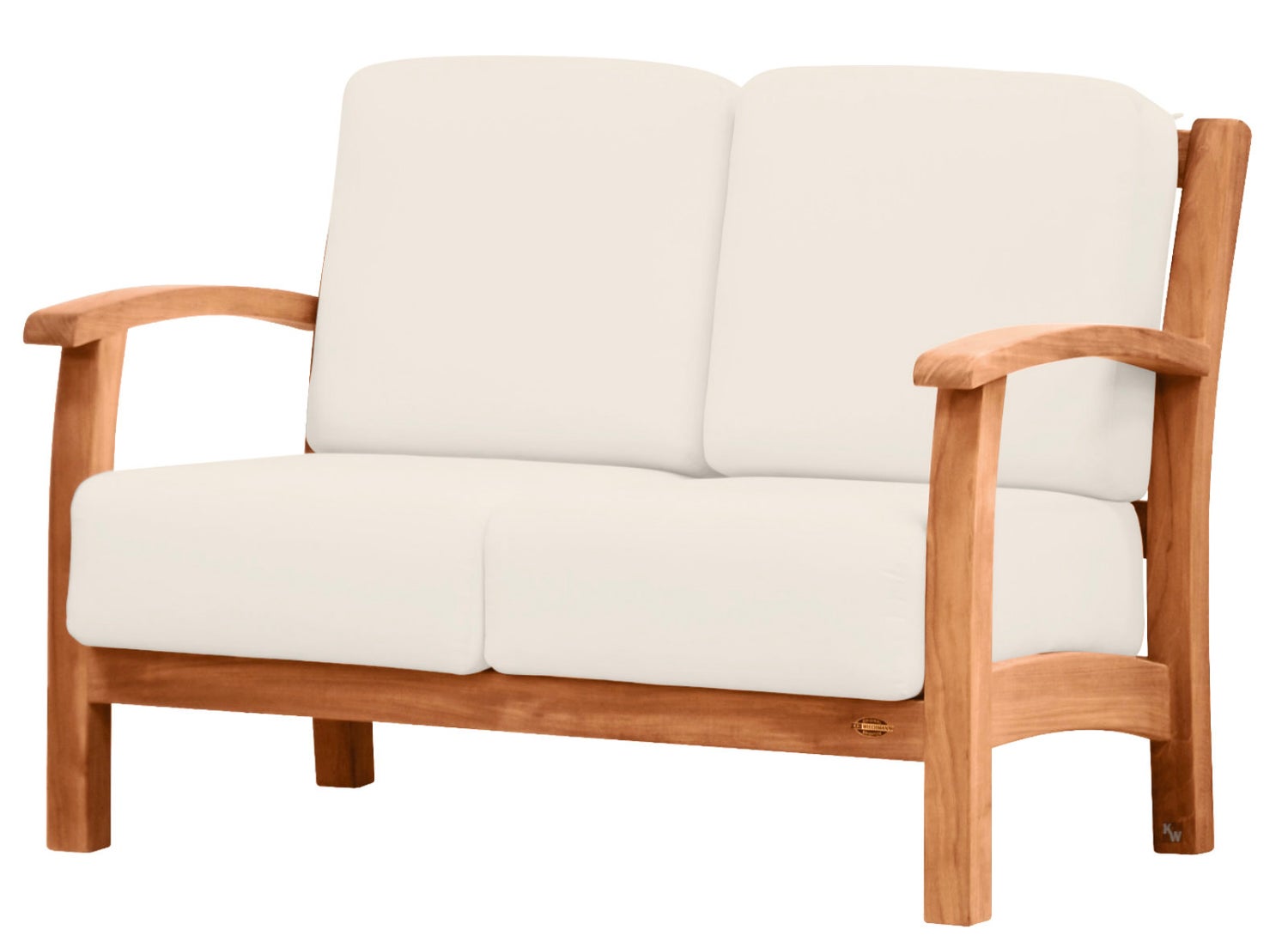 Teak Loungesofa Loungebank 2-Sitzer Massivholz inkl. Sitzkissen premium