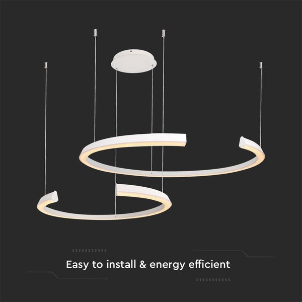 Moderne Hängelampe mit geschwungenen LED-Elementen für eine helle und energieeffiziente Beleuchtung