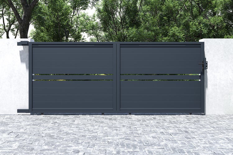 Schiebetor 4m CIMONE H.160 graues Aluminium