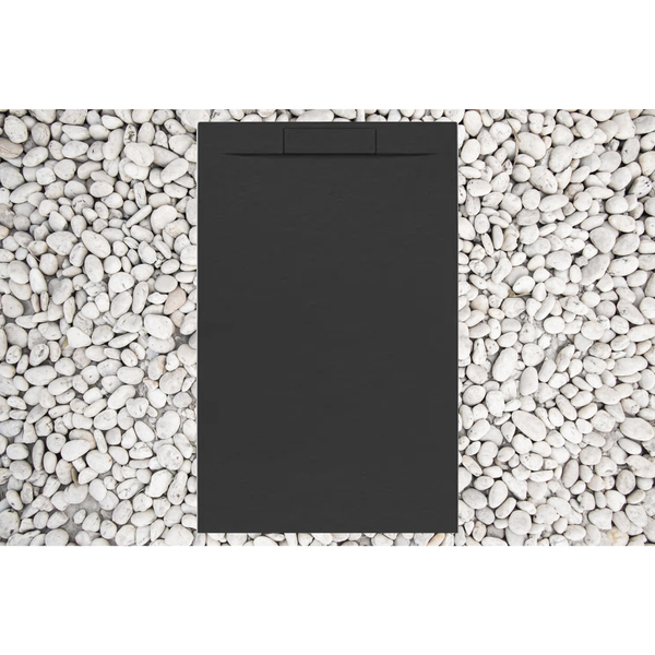 Duschwanne 75X115 cm Schwarz Vulcano Line PLUS Aus Harz und Marmorpulver Mit Seitengitter AUS MARMORESINA - FRASCIO