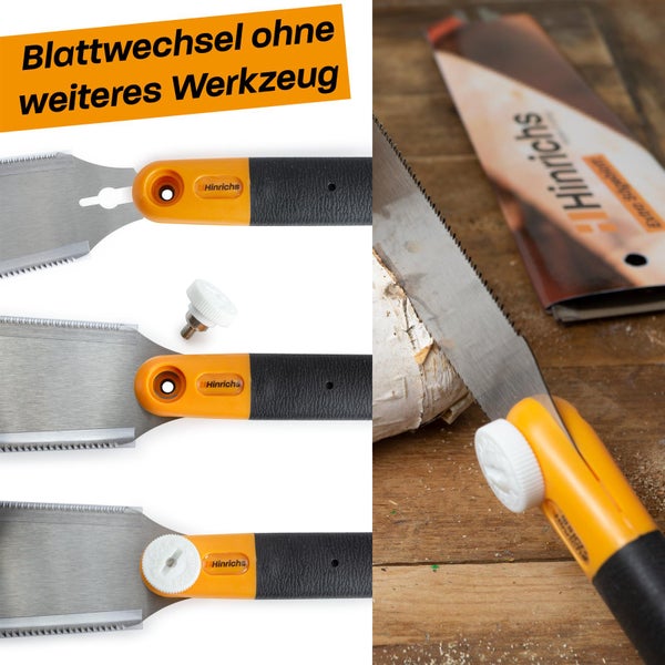Hinrichs Ryoba-Säge Typ Japansäge 25 cm - Holzsäge aus Karbonstahl