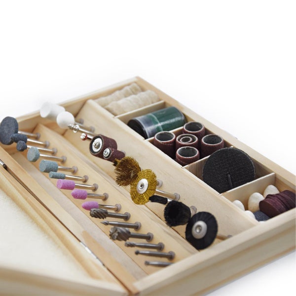 Schleif- und Polierset in Holzkiste