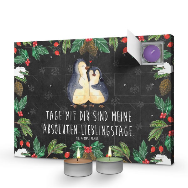 Mr. & Mrs. Panda Duftkerzen Adventskalender Pinguin umarmen - Schwarz