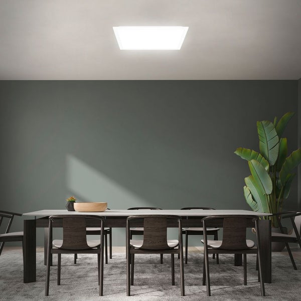 BRILONER SIMPLE LED Deckenleuchte Bad, IP44 Spritzwasserschutz, Neutralweißes Licht, weiß, 44,5 x 44,5 x 5 cm