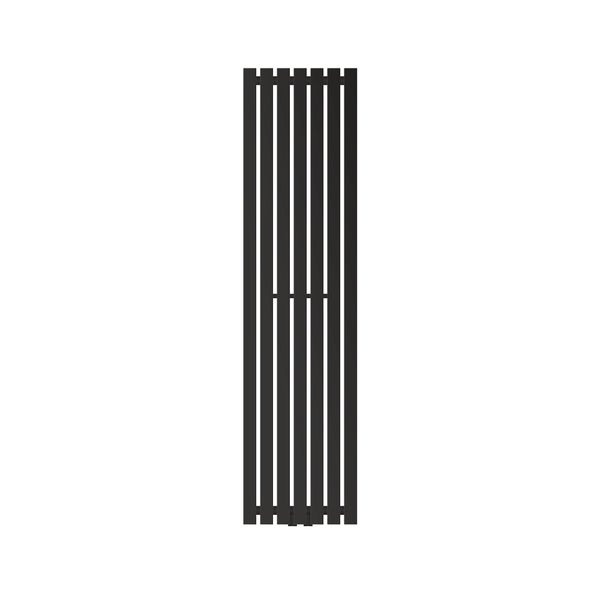 LuxeBath Designheizkörper Stella 370 x 1400 mm, Schwarz matt, Paneelheizkörper mit Mittelanschluss, Einlagig, Flach, Vertikal, Badheizkörper Röhrenheizkörper Bad Flachheizkörper Badezimmer Wandheizung