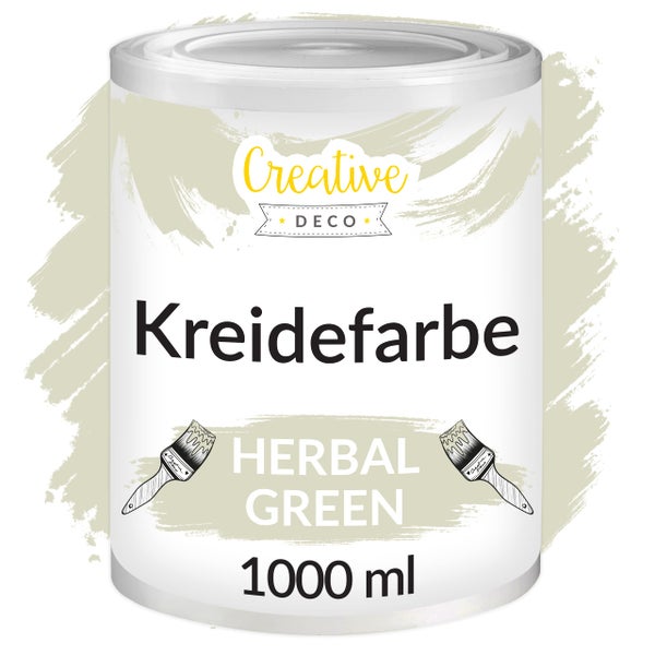 Creative Deco Kreidefarbe Herbal Green, 1000 Milliliter Dose.