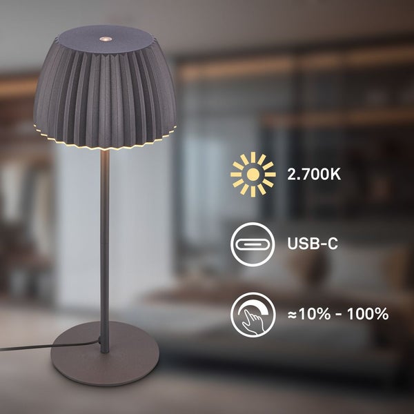 LED Tischlampe LED Tischleuchte Dimmbar Touch Warmweiß Schlafzimmer Flur