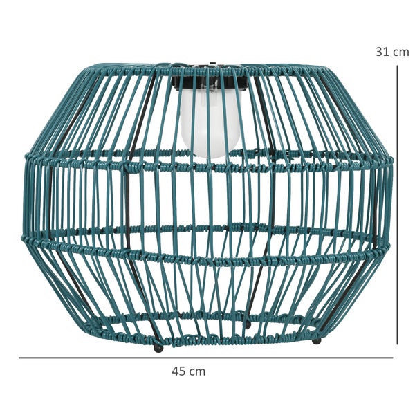 Outsunny Solarleuchte, 45L x 45B x 31H cm, Stahl, PE Rattan, blaugrün