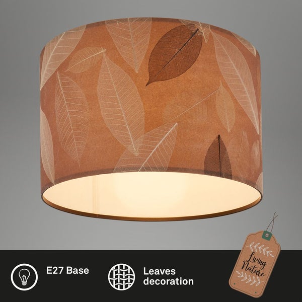 Briloner Mata Deckenlampe, Blätterdekor, Boho-Stil, E27 Fassung, Caffefarben, Ø35 x 28 cm