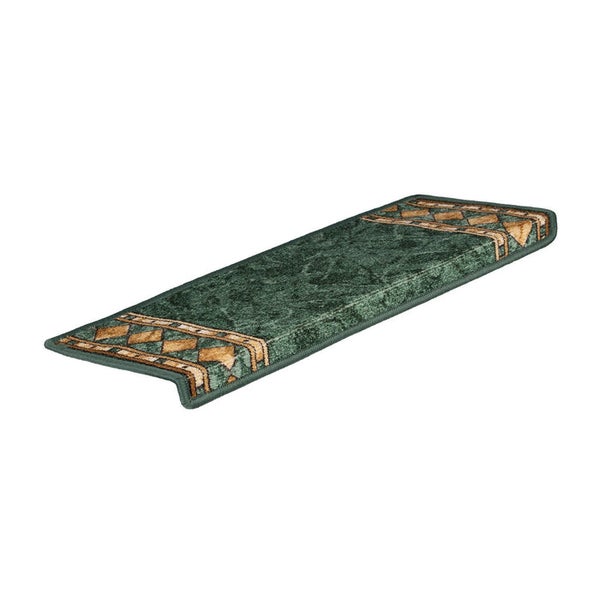 FLOORDIREKT Stufenmatte Rügen - Selbstklebend - Strapazierfähig - Grün - Rechteckig 65 x 23,5 cm