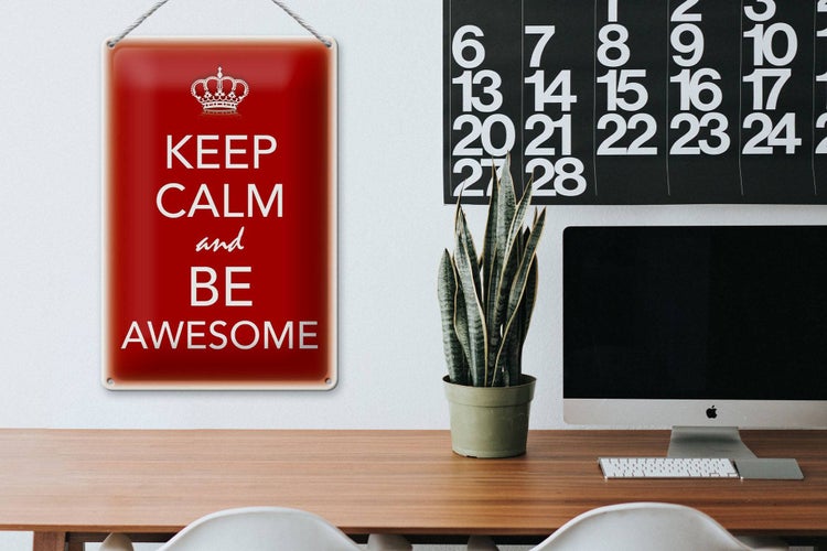 Blechschild Spruch 20x30cm Keep Calm and be Awesome