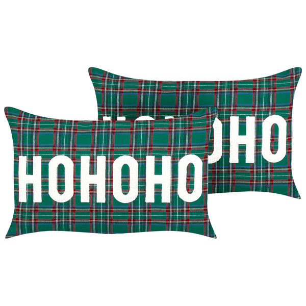 Dekokissen 2er Set JOYCANDY 30 x 50 cm Grün Weihnachtsmotiv