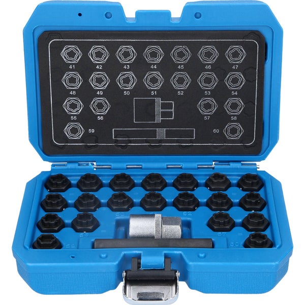 Steckschlüssel-Satz im blauen Werkzeugkoffer